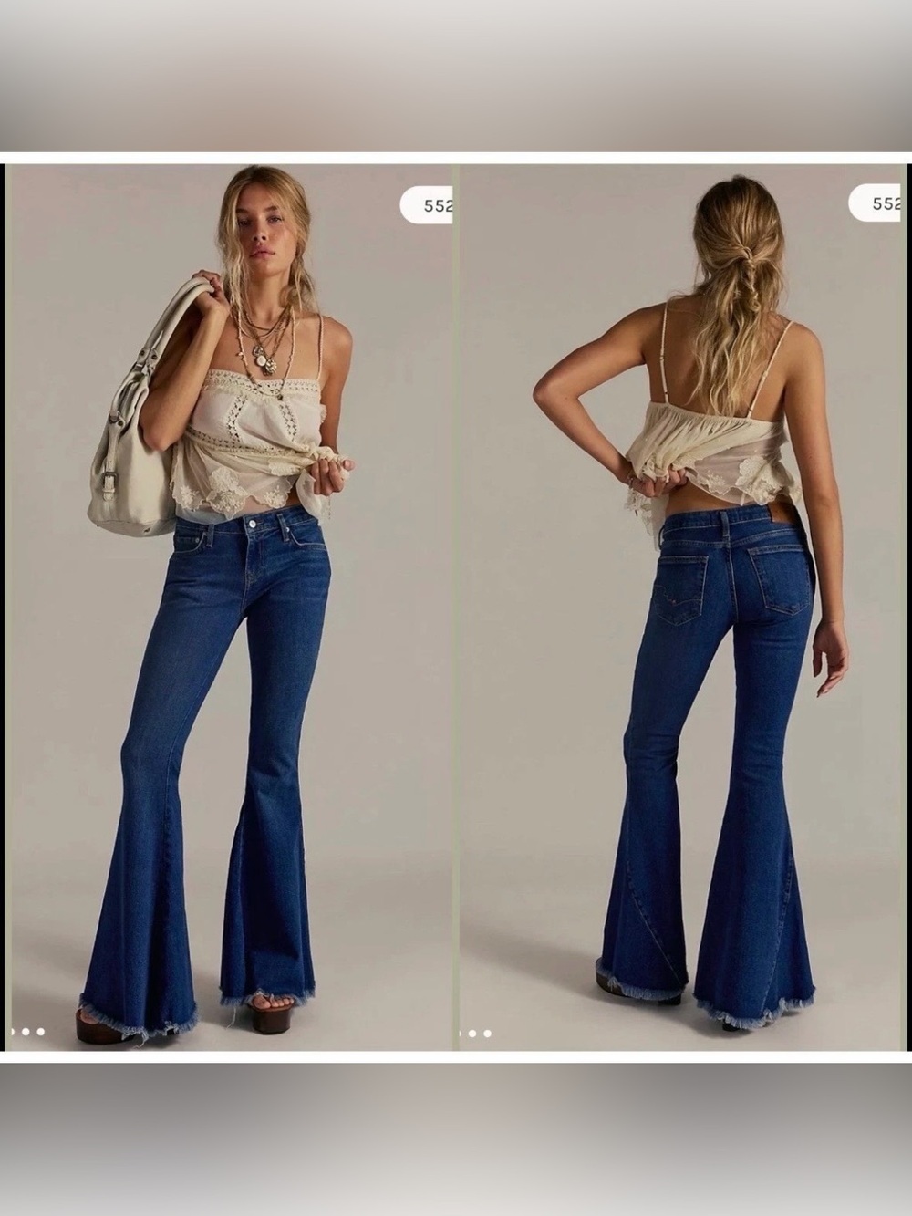 Free People We The Free Emre Low Rise Flare Jeans Blue Bell Bottom Sz 27 NWT